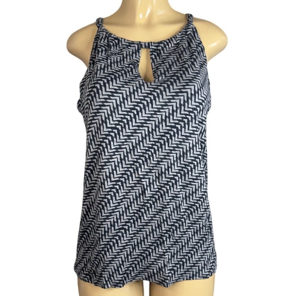 Banana Republic Tribal Tank Top Keyhole Neck Shelf Bra Size Small